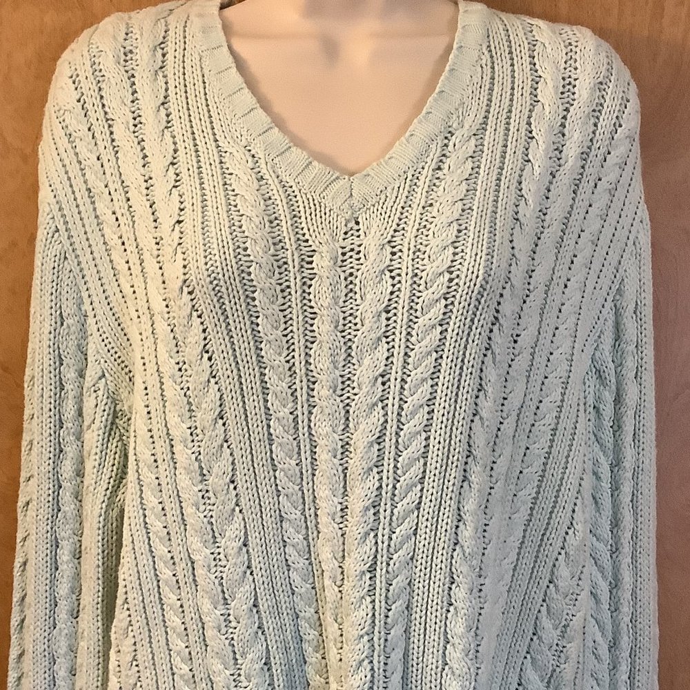 EUC J. Crew Green Cable Knit Sweater  Size:  XL